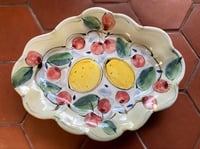 Image 1 of Scalloped cherry and lemon hanging dish