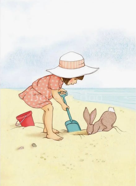 Image of Seaside And Sandcastles - Postcard