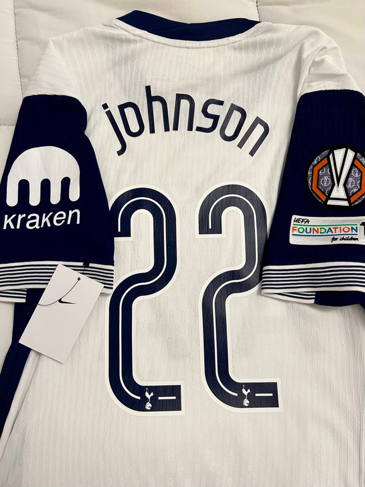 Image of Tottenham Hotspur “JOHNSON 22” Vaporknit 2024/25 Home Europa Final Shirt (L)
