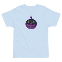 Image 8 of Toddler Jersey T-shirt - Jack O Lantern Retro Purple Glow 
