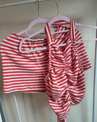 Image 5 of Crochet stripe backless shorts set - 5 colours 