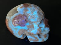 Image 11 of Druzy Pink Petal Agate Skull Carving #2240