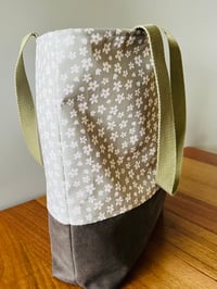 Image 4 of Fabric Tote Bag- Daisy Garden (Meadow Green colour)