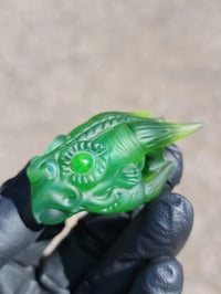 Image 2 of UvSmall size Emerald Green Solid DragonHead Pendant