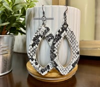 Image 1 of Faux Snake Skin Cutout Earrings