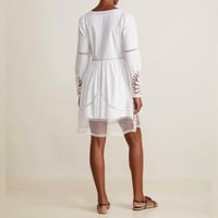 Image 3 of VINEYARD VINES Elegant White 3/4 Sleeve Length Dress