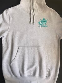 Image 1 of LIGHT GREY Hoodie (Unisex) with Embroidered Logos *Matches Light Grey Joggers