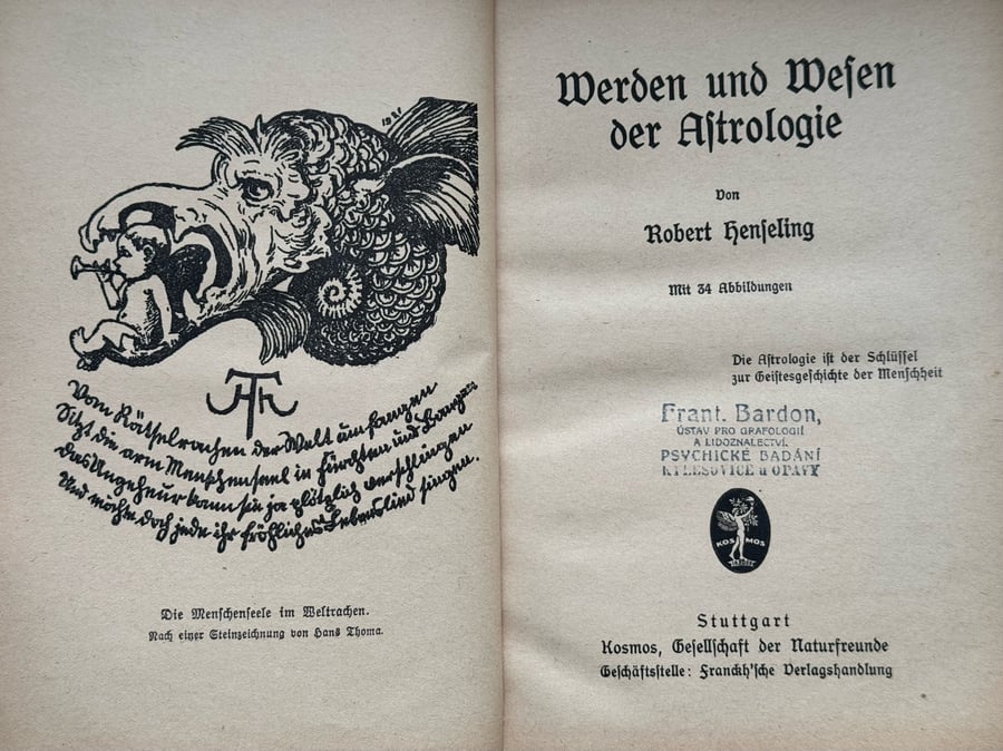 Image of Original Book from Library of Franz Bardon - Robert Henseling: Werden und Wesen der Astrologie