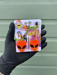 Orange Alien Earrings