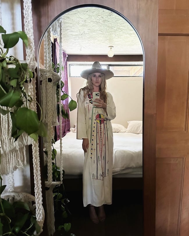  late 1960s hand embroidered COSMIC CAFTAN maxi dress