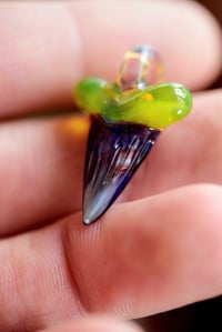 Image 3 of micro glass shark tooth pendant 