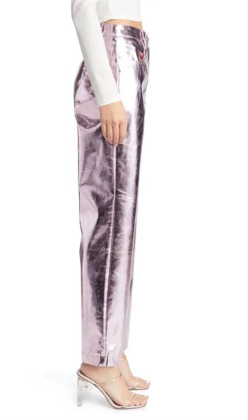 Image of Lupe Metallic Pants- Pale Pink