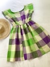 Ready Made Green/Purple Gingham T Dress Size 18 with free Post 
