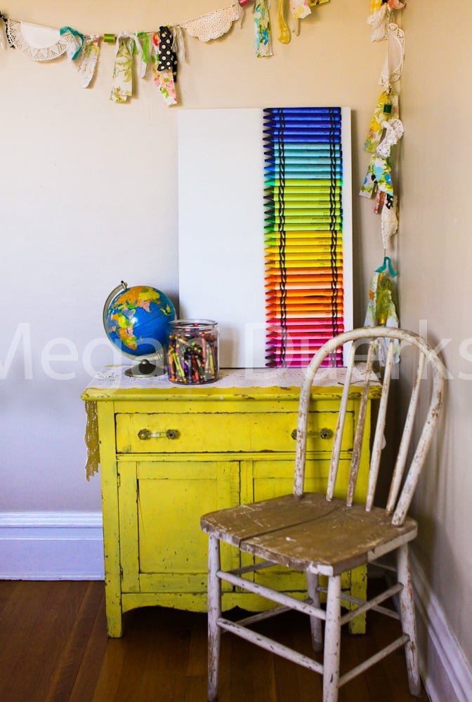 Image of Rainbow Crayons Canvas