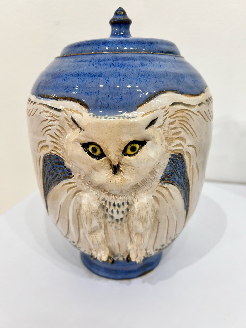 Image of Snowy Owl Lidded Jar - Elizabeth Paxson