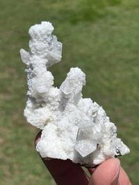 Image 3 of Quartz Stalagmite Coated With Aragonite & Clear Rhombohedral Calcite #2544
