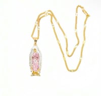 Image 2 of Pink Guadalupe pendant necklace 