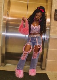 Image 2 of RICHY RIICH FUR SLIDES  “PRETTY N PINK “ 