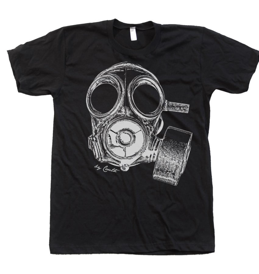 Image of Vintage Gas Mask Shirt Mens Unisex American Apparel Crew Neck