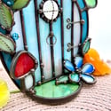  Blue Fairy Door Candle Holder 