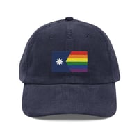 Image 5 of Minnesota Rainbow Pride Flag (6 Stripe) Corduroy Cap