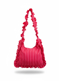 Image 5 of Ruffle Maxi Tote Bag in Candy Stripe 