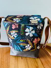 Image 5 of Fabric Shoulder Bag - Blue/Rust/Pink Shades