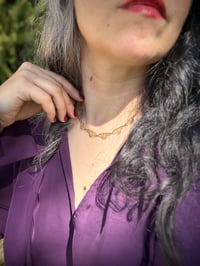 Image 1 of Collier draperie plaqué or, filigrané, début 1900!