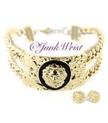 Image of Versace Style Lion Head Choker Set