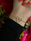 Red Heart Evil Eye Adjustable Bracelet 