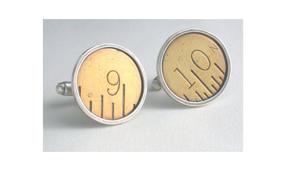 Image of vintage ruler cufflink