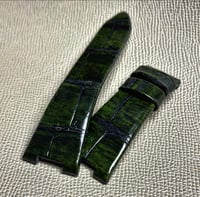 Image 3 of Antique Moss Green Alligator Nautilus Watch Strap