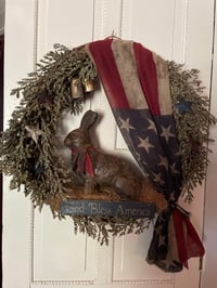Image 1 of #9...  God Bless America ~ Rabbit Wreath ~