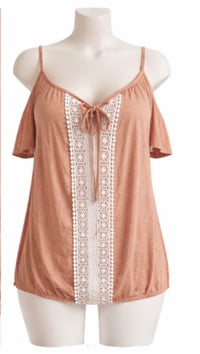 Image 3 of New Sz 18/20 Ashley Stewart open shoulder short sleeve top #868*8