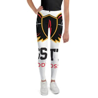 Image 2 of White and Black BossFitted Youth Leggings