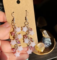 Rose quartz star earrings