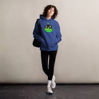 Image 1 of Long Sleeve Oversized Hoodie (Adult M/F) - Jack O Lantern Vintage Green- Black