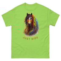 Image 5 of Just Ride Horse Lover Unisex T-Shirt – Colorful Equestrian Graphic Tee