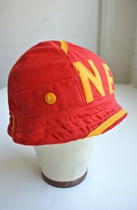 Image 3 of Reworked Reversible 6panel Bucket Hat 1940s Baseball Shirt Medium 23"-23.5"
