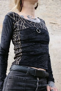 Image 2 of RAYA longsleeve, gold abstract