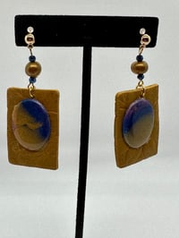 Image 3 of Blue and gold earrings