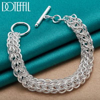 Image 1 of DOTEFFIL 925 Sterling Silver Multi-Circle Bracelet Chain For Woman Charm Wedding Engagement Party Fa
