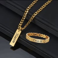 Image 1 of Men Name Plate & Bracelet