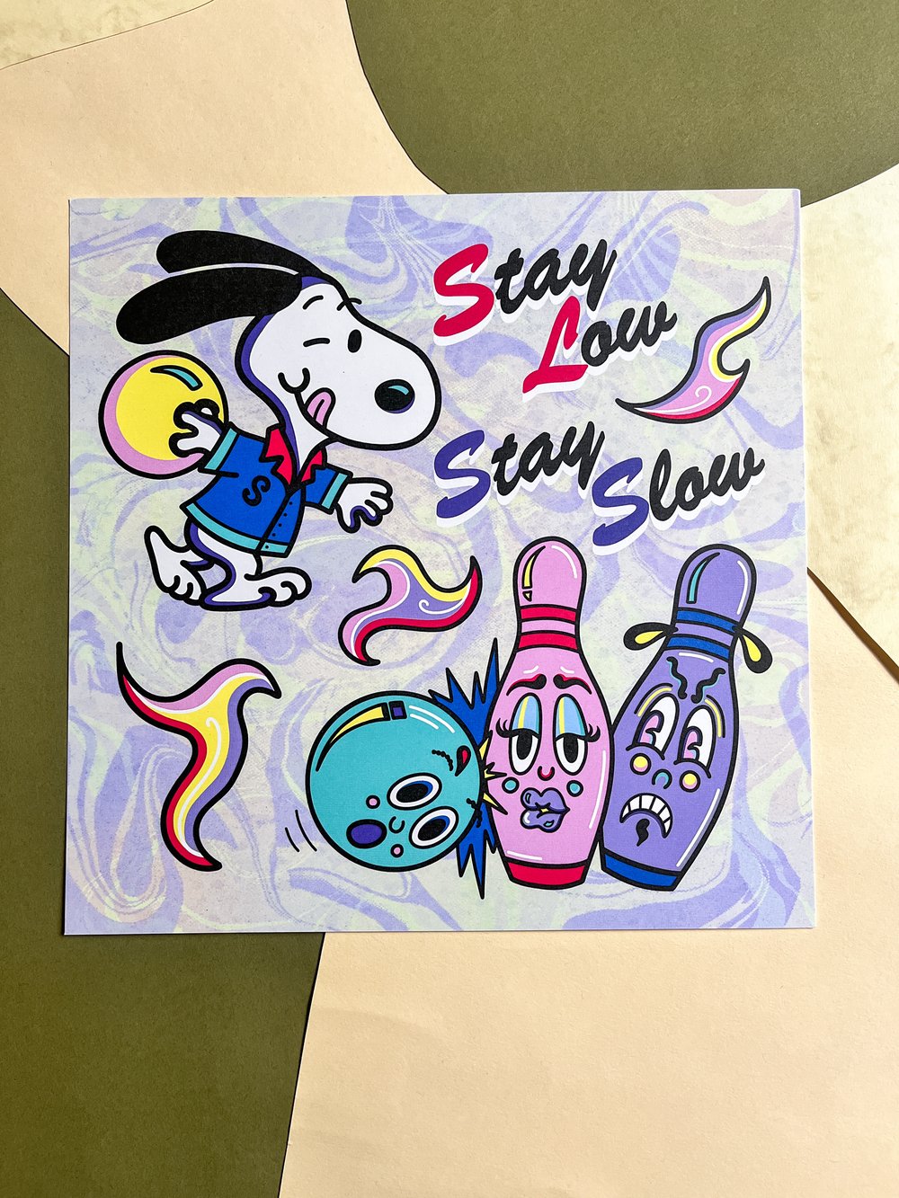 Image of Stay Low Stay Slow Bowling Dog Print