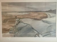 Image 3 of “Slipway, Evening”, Large Mid Century Watercolour Landscape on Paper