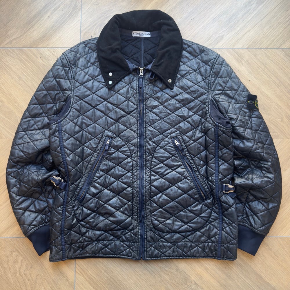 Image of Stone Island Mussola Gommata Quilted Jacket, Size Large