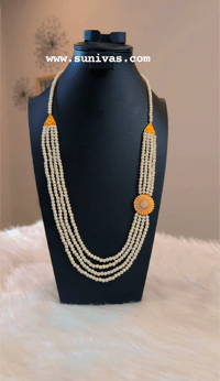 Image 1 of Rinzin_American Diamond Pearl Chandra Haar Necklace Only