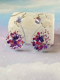 Image 1 of Butterfly Tear Resin Earrings