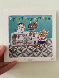 Image 4 of Small square print -Fun Feline Fuddle