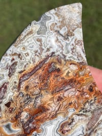 Image 9 of Mexican Lace Agate Crystal Moon Carving #2915